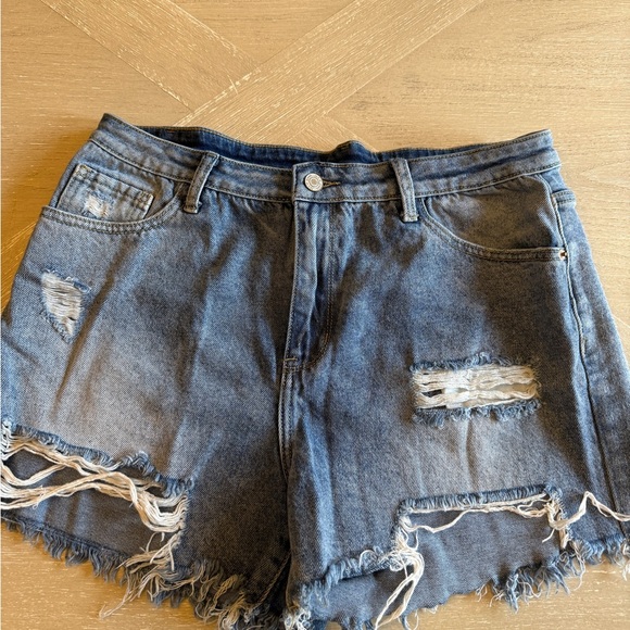 3 Distressed Denim Plus Size Jean Shorts Trio - Blue - Picture 2 of 10